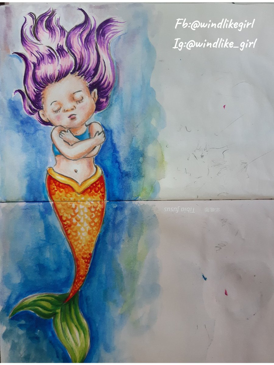 windlikegirl's tweet photo. Love yourself. You deserve all the good stuffs in the world.#watercolor #illustration #mermay #Mermaid #copicarts https://t.co/xfuE338hId
