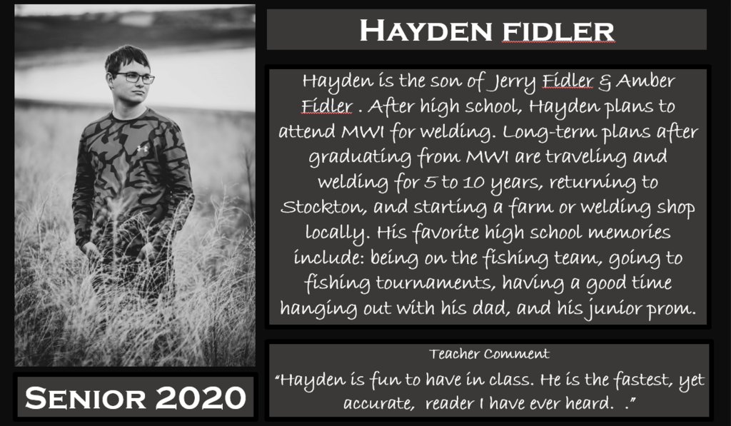 StocktonSchools's tweet photo. SENIOR SPOTLIGHT - HAYDEN https://t.co/I5tlZLfB6c