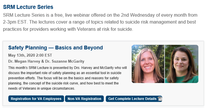 RMIRECC's tweet photo. Suicide Risk Management Lecture Series:
𝗦𝗮𝗳𝗲𝘁𝘆 𝗣𝗹𝗮𝗻𝗻𝗶𝗻𝗴 - Basics and Beyond with Drs. Harvey &amp; @BrainDocMcG
 
📅 Wed May 13

https://t.co/rHi57LLVp6 https://t.co/yL5B2kq7VV