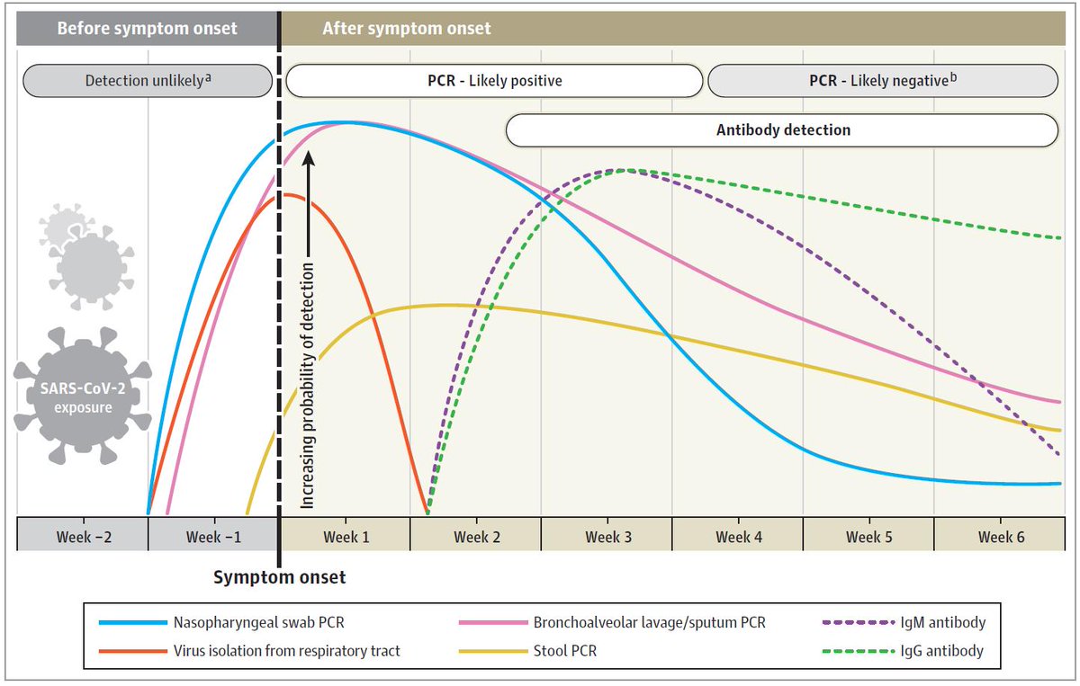 MarkoSkelin's tweet photo. Clear understanding of the nature and interpretation of #COVID19 test is extremely important!
Useful timeline of diagnostic markers for #COVID19  detection is nicely presented in recent paper by Seturaman published in @JAMA_current. 
#diagnostics #testing 
https://t.co/6SvcyY8p41 https://t.co/8nkZ3GvsCK