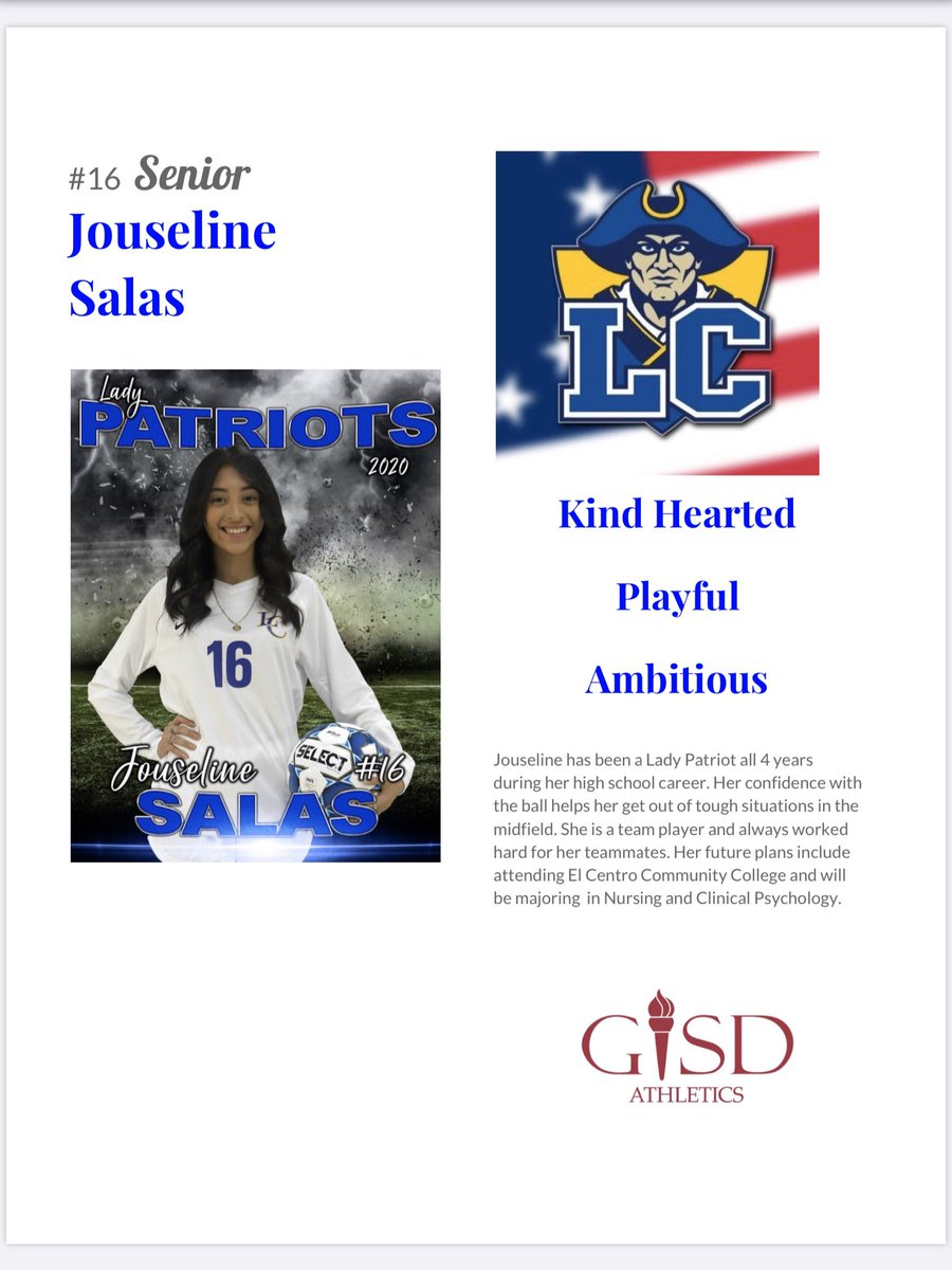 LCHSoccer's tweet photo. SENIOR SHOUTOUT to this amazing lady!! #WeAreLC #OurSeniors 😍💕💙💛⚽️ https://t.co/2P7TNLNlYK