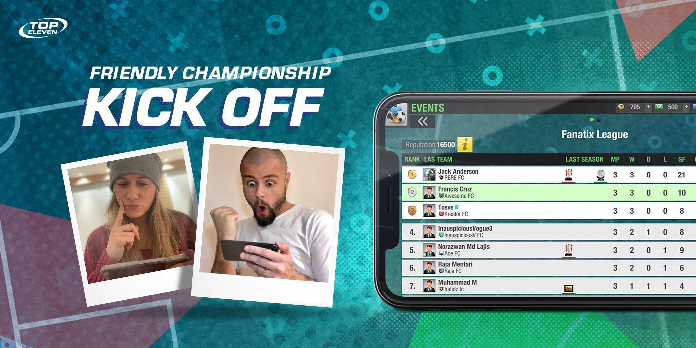 Top Eleven on Twitter "Players are on the pitch for Friendly