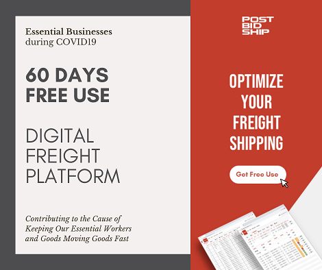postbidship's tweet photo. PostBidShip Offers Platform for Free to Support Nation’s Essential Shippers During COVID-19 Pandemic

https://t.co/9gRongQbbt

#covid19 #essentialbusiness #freighttech #technology #logistics #trucking #freightwaves #transportation #supplychain #postbidship #shippers #freight https://t.co/nonepjrFfr