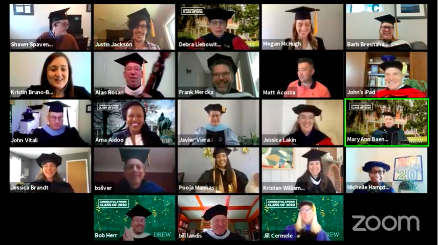 DrewUniversity's tweet photo. On Saturday, #DrewU held a virtual Commencement ceremony filled with shoutouts, congratulations and school spirit. #Drew20 🎓🎉🎓

Read about (or watch) the ceremony: https://t.co/3qz6fSS1ME https://t.co/gkPrpTSBSl