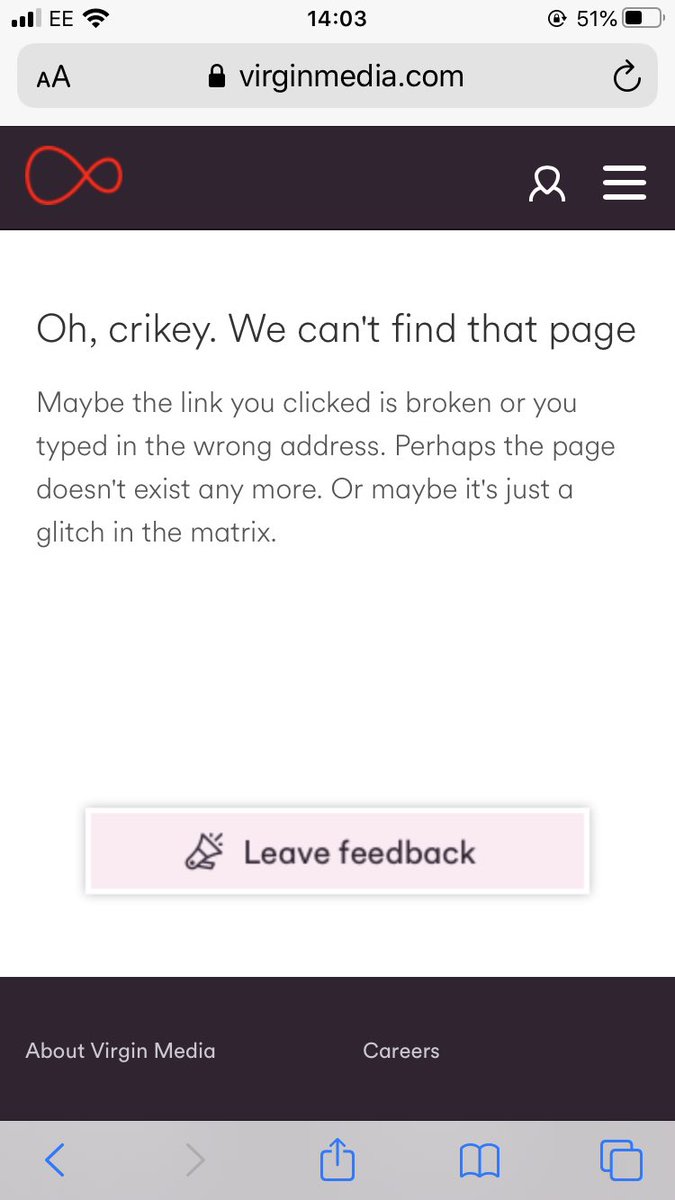 JamesHackney's tweet photo. @virginmedia 404 error and no contact details on your complaints (or other) pages. Worried about what people might have to say? https://t.co/ptJa8dmWwF and all links here https://t.co/z9lsPNtQP8 https://t.co/9iKA5HC54i