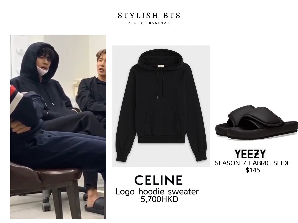 Taehyung 200511 YouTube #BTS Hoodie: CELINE Slide: YEEZY