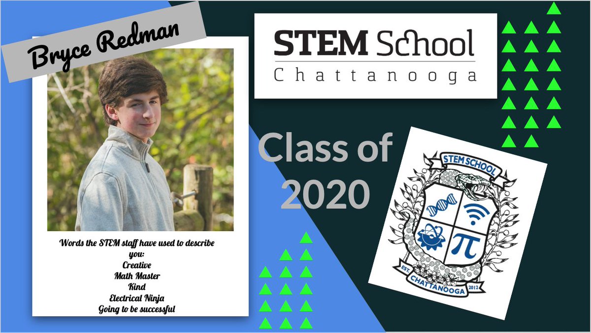 STEMcha's tweet photo. STEM School Chattanooga is honored to recognize our Class of 2020. We proudly introduce you to our graduates. #STEMCha #STEMSchoolChattanooga #Classof2020 #SrRecognition #quarantined #stemstudentsarethebeststudents #stemkidsarethebestkids #proudSTEMstaff #SweetVictory https://t.co/JnTVxkTpaE