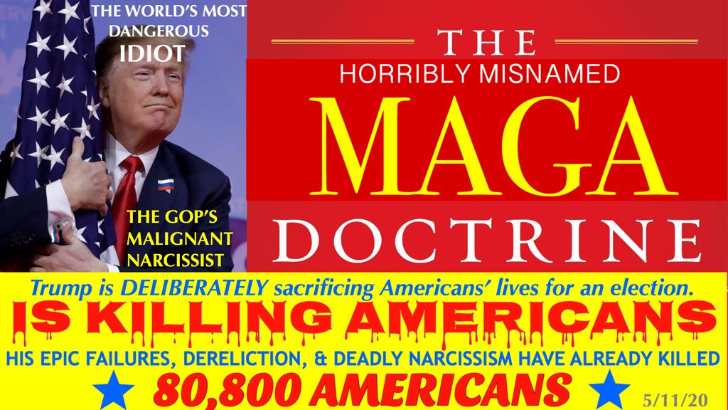 JardinAngels's tweet photo. @walterkkrunkite @realDonaldTrump @RLM42753 @greg_price11 @chucktodd The US has 80,800 Americans dead & more dying each min bc of @realDonaldTrump’s incompetence, callousness & dereliction of duty but he’s so busy having a complete mental breakdown over his #ObamaObsession that he’s not even TRYING to protect/save Americans.
#TrumpsJealousOfObama https://t.co/9MeYi4lS73