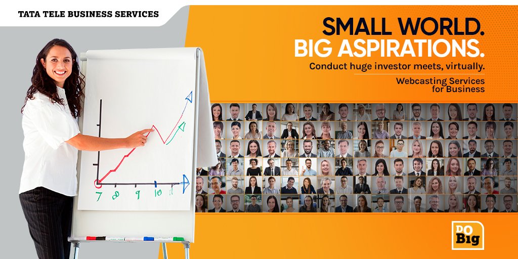 TataTeleBiz's tweet photo. The bigger your organisation’s goal, the larger is the support you need. And ensuring it is easy from now on. Launching #WebcastingServices - now connect with up to 5000 individuals together, conveniently & securely.
Know more: https://t.co/fQsR3GzSW6
#TataTeleBusinessServices https://t.co/tBsNZJ1714