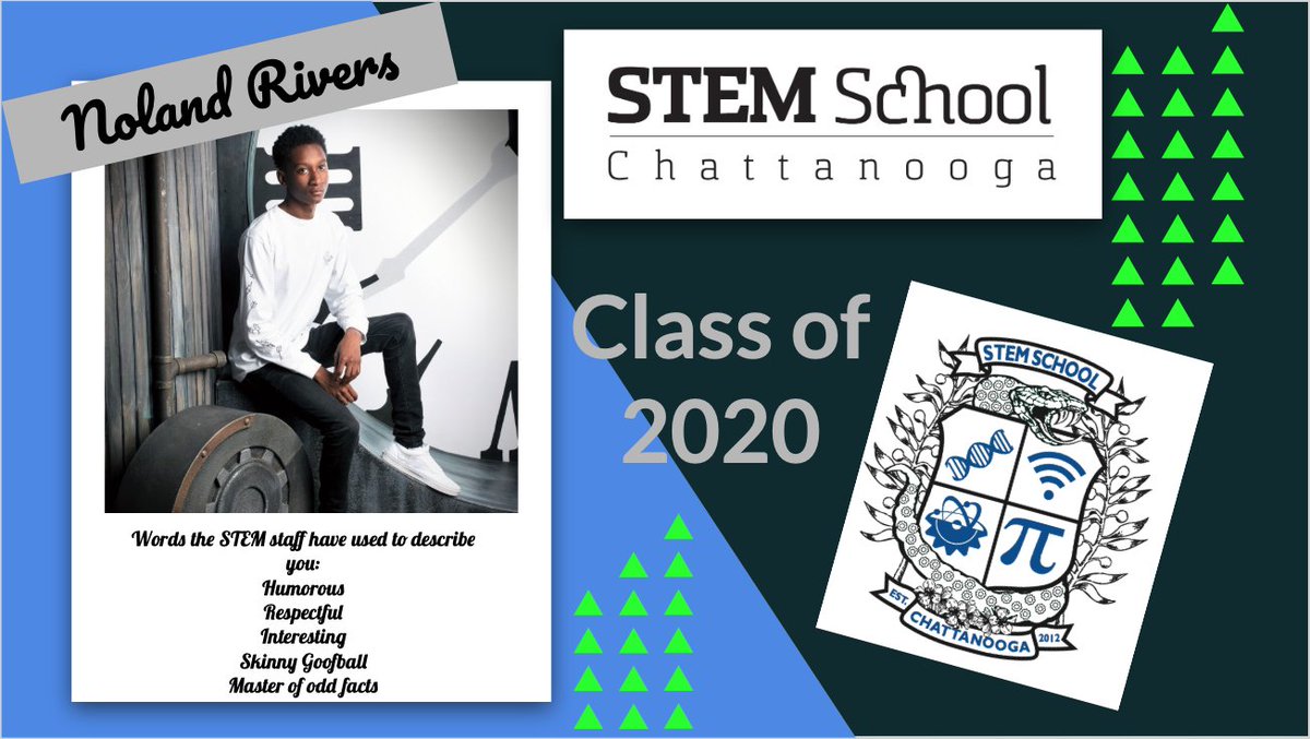 STEMcha's tweet photo. STEM School Chattanooga is honored to recognize our Class of 2020. We proudly introduce you to our graduates. #STEMCha #STEMSchoolChattanooga #Classof2020 #SrRecognition #quarantined #stemstudentsarethebeststudents #stemkidsarethebestkids #proudSTEMstaff #SweetVictory https://t.co/ZbJObOCQ2N