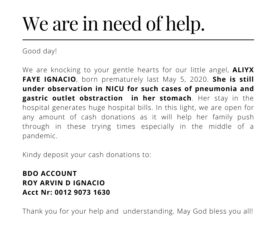 JohndelaCueva's tweet photo. Hello twitter! We need your help right now. My cousin's newly born daughter was born prematurely and nakaconfine siya ngayon sa NICU.
Sobrang laki ng expense nila sa hospital averaging 50k a day. Since premature siya, she needs to stay sa hospital for atleast 1 month. https://t.co/b7FC4wKudT
