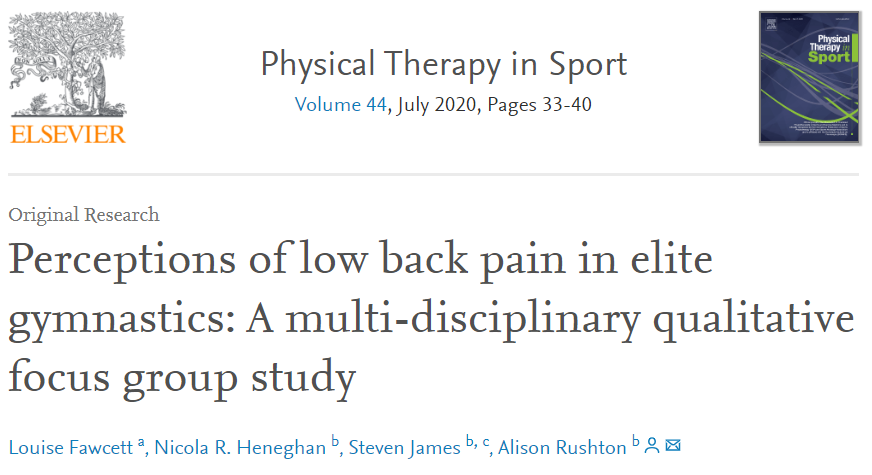 Individual response to LBP with some pain considered normal - context, age and background key factors in pain reporting - coach and medical team can positively influence early detection / outcome in elite gymnastics