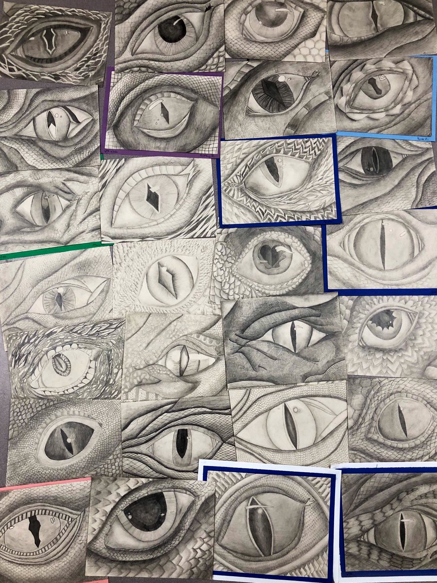 KerrCometsArt's tweet photo. I was up at Kerr last week taking down artwork to send home with all of our @KerrComets artist. I just can’t get over what a talented group of kids I get to teach. This artwork is from our 6th Grade group. @AisdElemArt https://t.co/OaMb9cdtUV