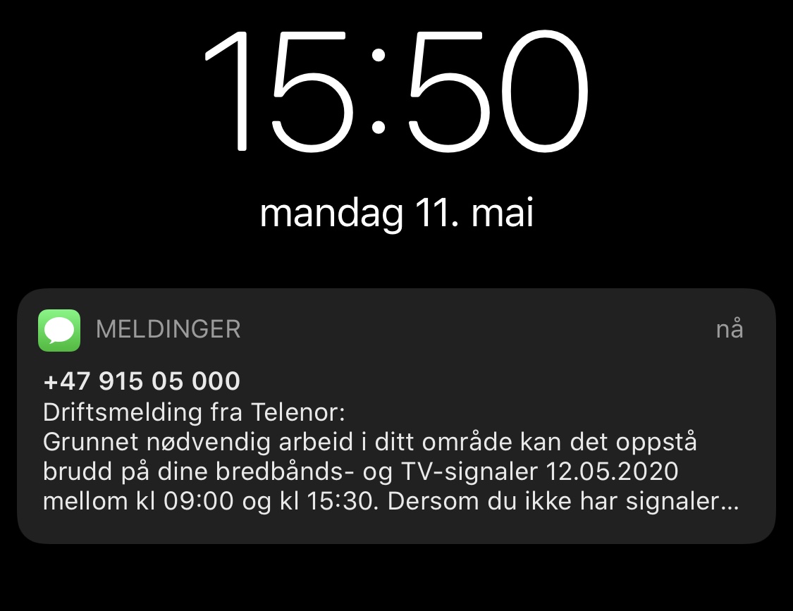 Urolig at <a href="/TelenorNorge/">Telenor Norge</a> synes det er greit med en full arbeidsdag service vindu i en periode hvor alle jobber hjemmekontor.