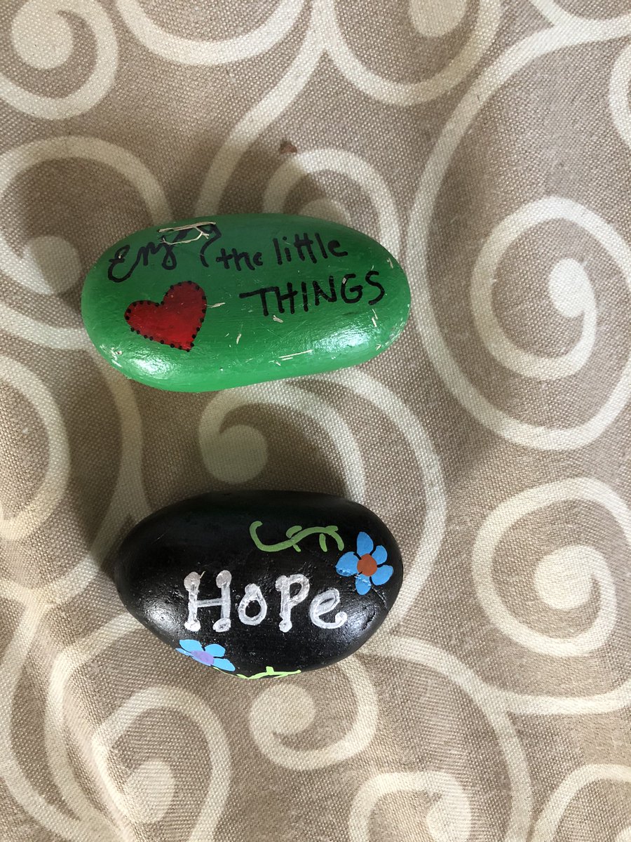 altangla's tweet photo. Found two awesome rocks on my walks with Ollie!  They definitely put a smile on my face. @emmirox20 https://t.co/ExjWKW4b9k