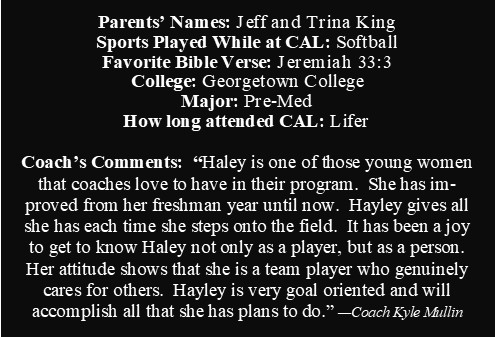 CenturionAD's tweet photo. Please join us in honoring senior softball player, Haley King #seniors2020 https://t.co/wKWifleQ61