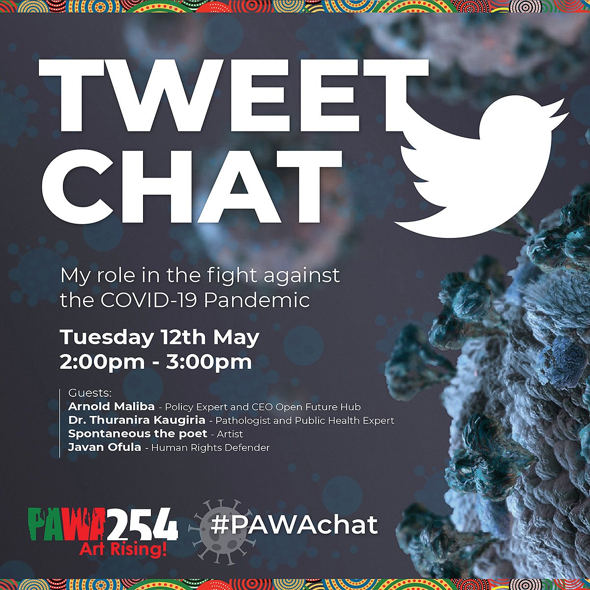 openfuturehub's tweet photo. Let's revisit our role as individuals in combating #COVID19 tomorrow at 3pm in a @Pawa254 tweet chat.
#PAWAchat https://t.co/Sr1jnaOT8v