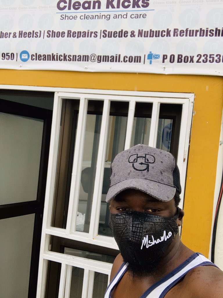 __Soini's tweet photo. @DGD_Namibia @Clean_kicks_nam and @MshashoRecords in one picture 

Thank you for the mask @KINGTEEDEE3545 👌👌 https://t.co/Y9PvUBMDPe