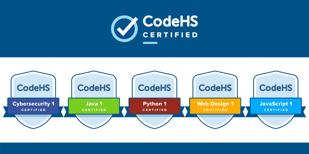 CodeHS's tweet image. Help your students prepare for the future and develop an online professional footprint with #CodeHSCertifications. Learn more! buff.ly/3bSHpzO #ReadWriteCode