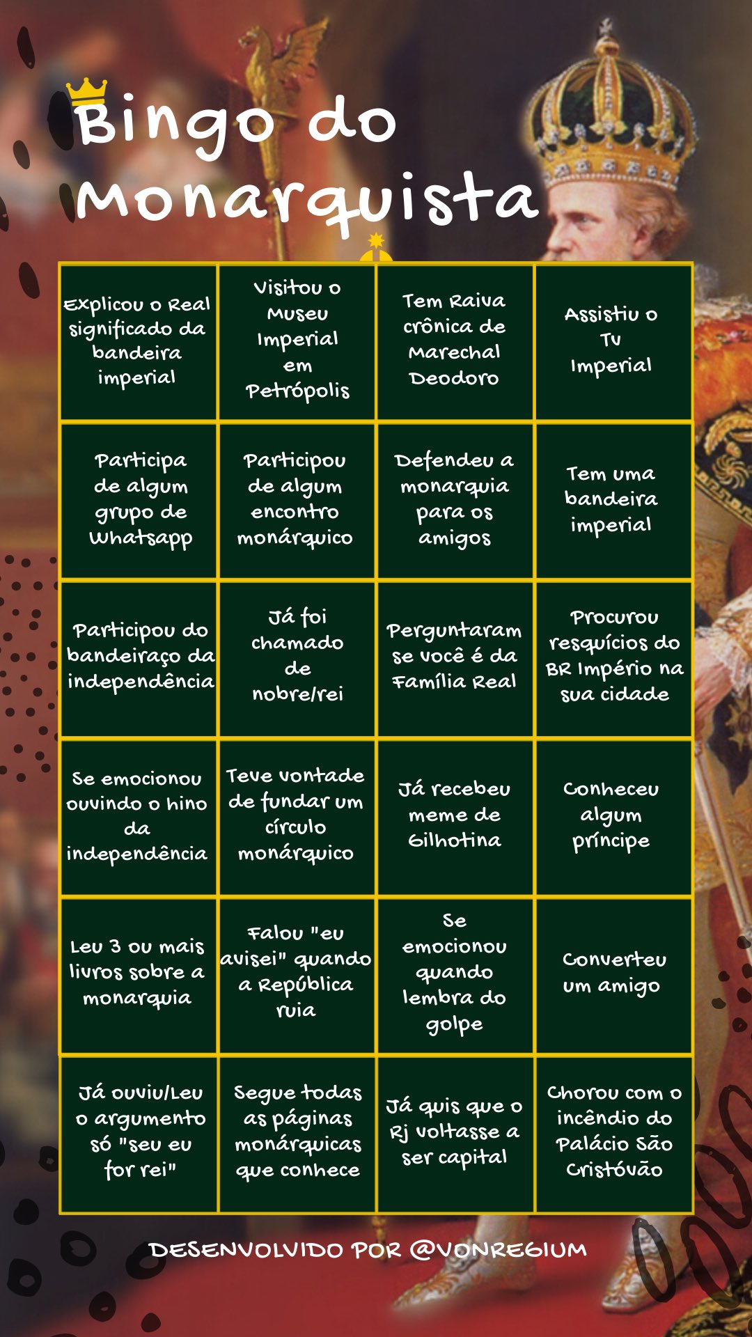 Von Regium on X: Olha o bingo aí gente! 🙌🏻