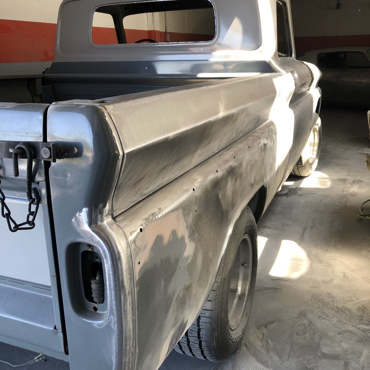 The ‘65 C10 is being mechanically stripped. All in all, we’re liking the condition this one’s body is in!
.
#Chevy #Chevrolet #truck #C10 #classicpickup #autobodyshop #paintstripping #takeitdowntometal #classiccarrestoration #carsofinstagram #trucksofinstagram #vintagepickup