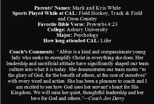 CenturionAD's tweet photo. Please join us in honoring senior track &amp; field athlete, Abbie White #seniors2020 https://t.co/gLPHn4nEra