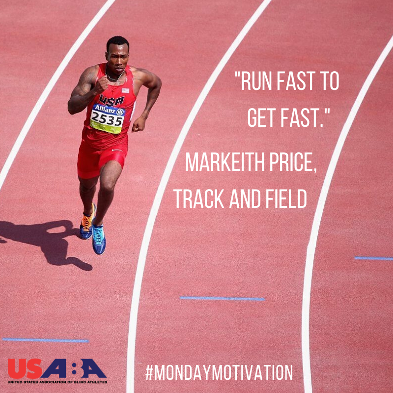 USABA's tweet photo. "Run Fast To Get Fast." -Markeith Price, U.S. Paralympics Track &amp; Field

#MondayMotivation https://t.co/vjlNhc1PRd