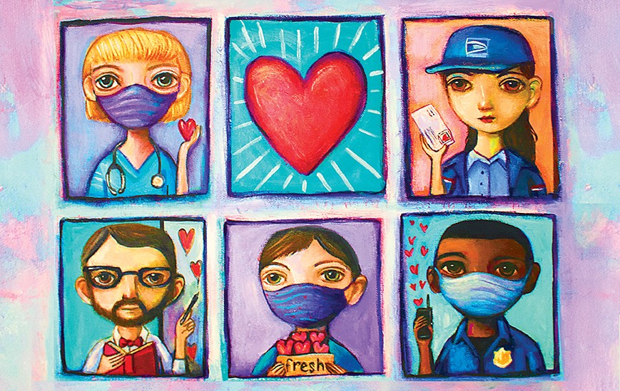 ILStateMuseum's tweet photo. Today, we’re honoring all the front line heroes of this pandemic. THANK YOU! We all owe you an eternal debt of gratitude for the work and sacrifice you make every day to keep us safe. #HeroesMW #ProfilesInPerseverance
Painting credited to Felicia Olin: https://t.co/5FTze36cTX https://t.co/qbhJ2fdoqx