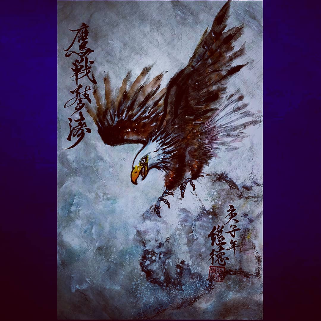 jtvktl's tweet photo. "鷹戰驚濤"
#鷹 #浪 #海 #驚濤駭浪 #sea 
#繪畫 #墨繪 #手繪 #書道 
#水墨画 #eagle #wave #giantwave #hugewave
#calligraphy #art #painting #chinesepainting #freehanddrawing #birds #sumieink #sumie #inkpainting
#花鳥画 #国画 #寫意 #xieyi 
#日本画 #문인화 #fineartamerica #inkexplorsure https://t.co/BEb5KvXUry