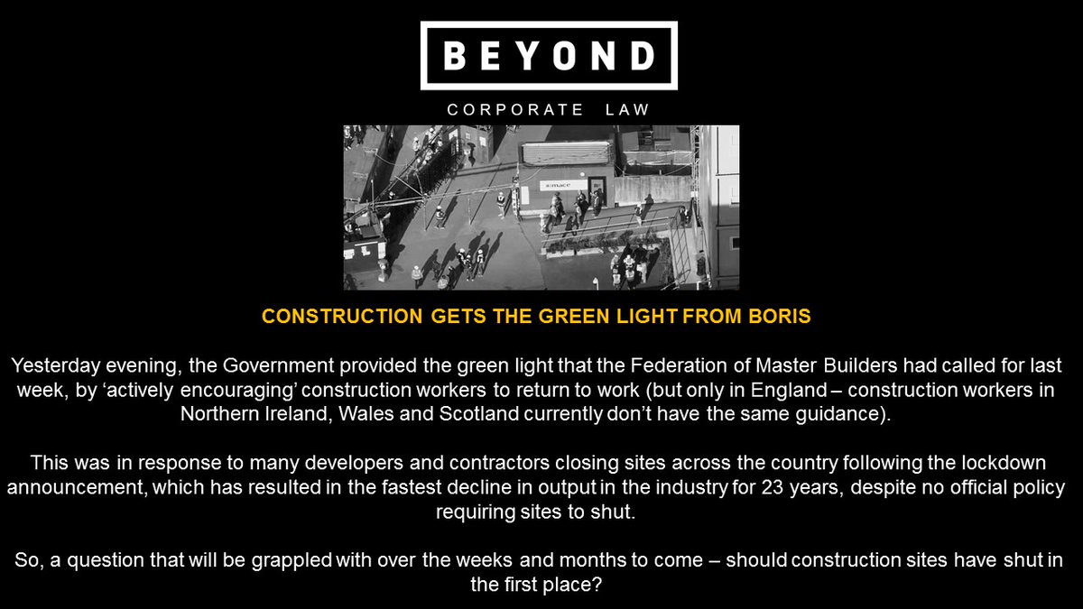 BeyondCorpLaw's tweet photo. Navigating the key #COVID19 issues around #construction and #BackToWork - our team of #RealEstate experts are on hand to help: 📧 james.flynn@beyondcorporate.co.uk 📞07957 365 939 #corporatelaw #Manchester https://t.co/IAc4e2bZUu