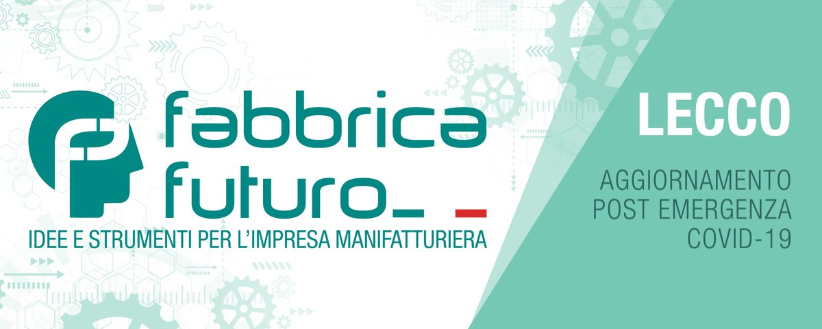 Convegno #virtuale #FabbricaFuturo #Lecco
La nostra economia è entrata in uno stato di guerra. Sono entrate in crisi contemporaneamente domanda e offerta e l’Italia, seconda manifattura d’Europa, si sta paralizzando. Cosa fare?

Riserva il tuo ingresso 🔗 bit.ly/3fD8uJC