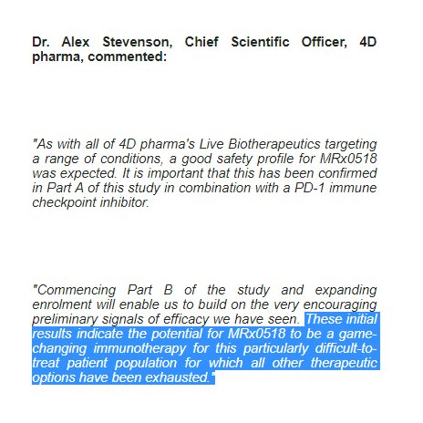  #DDDDKey take homes from today's RNS regarding Cancer Trial in conjunction with  @Merck KEYTRUDER drug, highlighted belowPhase 1 SuccessRemember this is open label, so expect results as we progressOne to tuck away and in a couple of years likely to have 10 Bagged