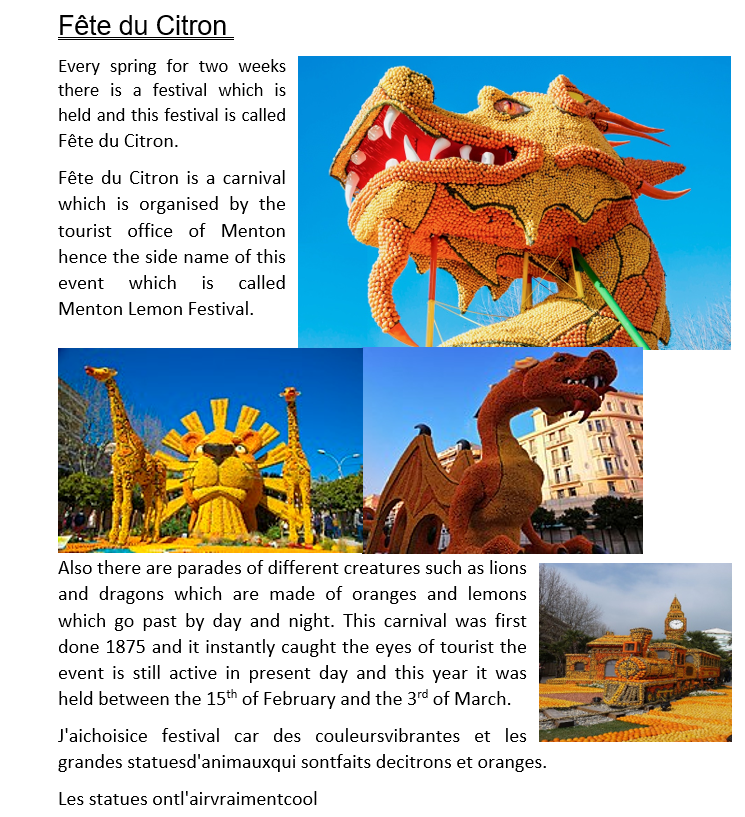 oratory_MFL's tweet photo. 1st, 2nd Form French pupils and 3rd Form Spanish pupils have been researching Festivals in France and Spain as part of the cultural aspect of learning Languages. Here are some examples of their work! https://t.co/lTIi1iuUhd