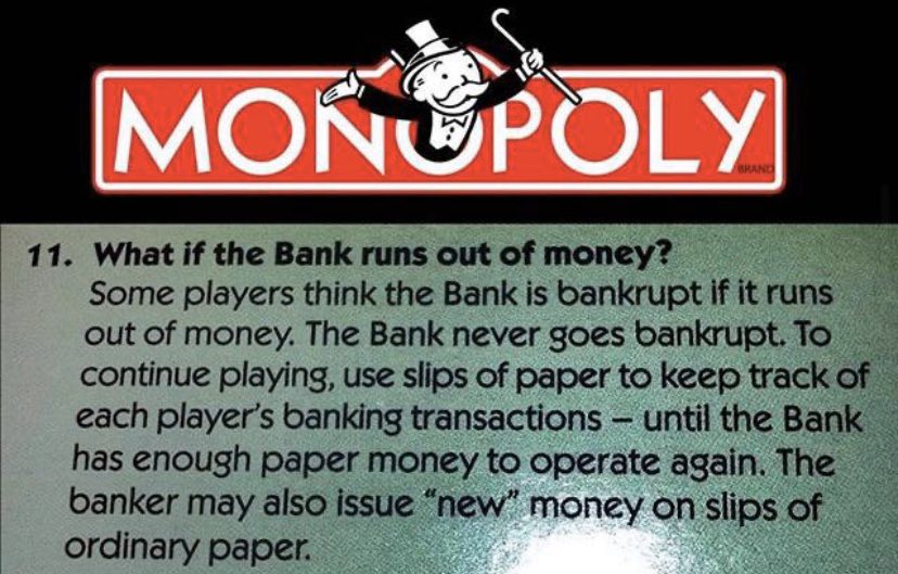 “The Bank never goes bankrupt” *sigh*
