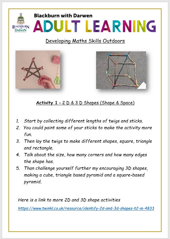 BwDAdultLearn's tweet photo. We are pleased to announce the launch of our new weekly themed Family Learning activity sheets. If you are a parent/carer looking for learning ideas or support with school work we can help. 
Details are below along with some great activities to get you started. #familylearning https://t.co/yKcjz4JAcO