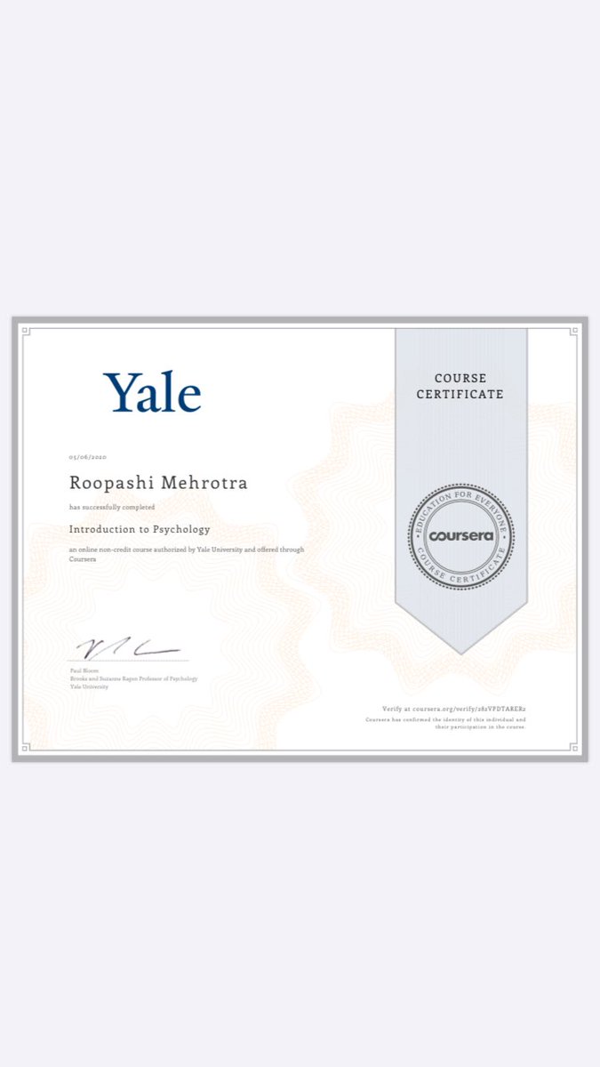Really enjoyed this course and cant wait to do more during the lockdown! <a href="/Yale/">Yale University</a> <a href="/coursera/">Coursera</a>