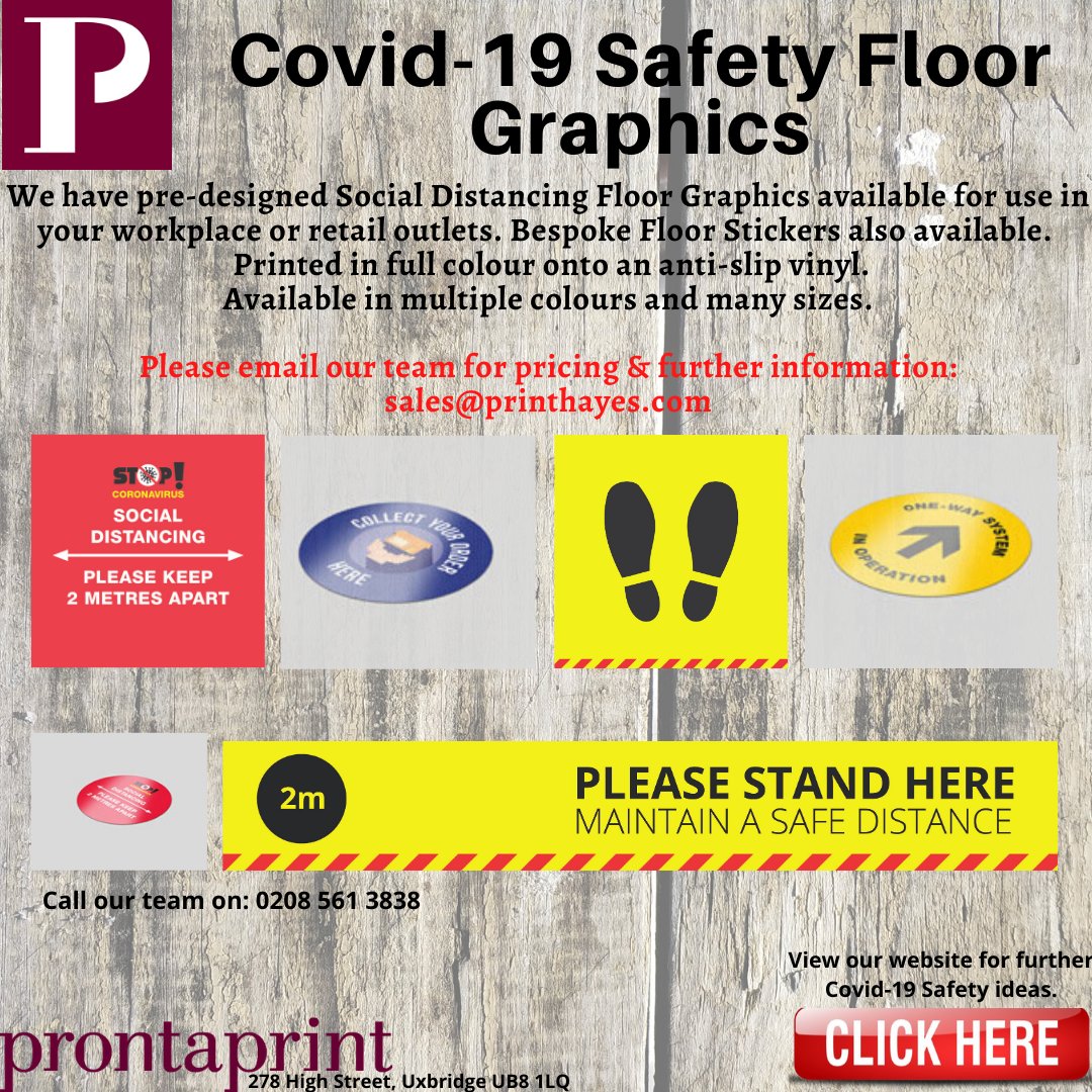 PrintHayes's tweet photo. Prontaprint Hayes - Covid19 Safety Floor Graphics sales@printhayes.com #covid19print #floorgraphics #socialdistancingprint #printing #rollerbanners #localprint #printhayes #prontaprint #middlesex #hayes #prontaprinthayes #socialdistancingstickers #Covid19posters https://t.co/HRID7M2gT1