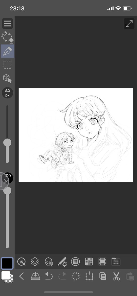 指でちまちま描いてたから飽きちゃった 