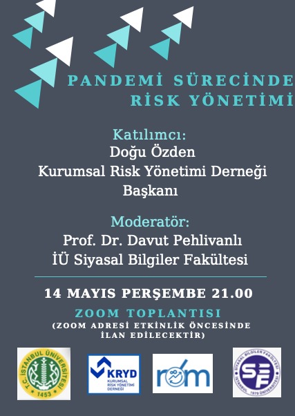 Pandemi sürecinin bireylere, işletmelere ve kamu düzenine etkilerini yaşıyoruz ... 14 Mayıs Perşembe saat 21:00'da Pandemi Sürecinde Risk Yönetimi'ni Kurumsal Risk Yönetimi Derneği Başkanı <a href="/kryd2009/">KRYD</a> Dogu Ozden ile tartışıyoruz. <a href="/IU_Siyasal/">İstanbul Üniversitesi Siyasal Bilgiler Fakültesi</a> <a href="/Siyasal_Vakfi/">Siyasal Vakfı</a> <a href="/iusbfsayfasi/">İstanbul Siyasal</a>