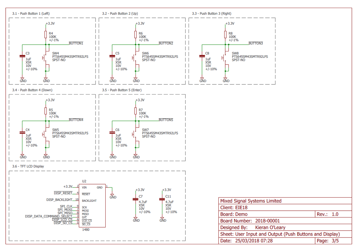 OLearyKieran's tweet photo. During @TheAmpHour episode this week, I mentioned that at @MixedSignalSys we number each section of our schematics to allow for effective schematic reviews when working remotely. The section numbers/titles can be exported to a CSV file using a script. Sample schematic shown here. https://t.co/I2KVlMy3UQ