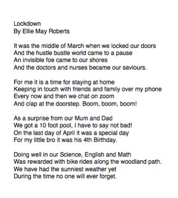 atkyroberts's tweet photo. @MrsBroomesClass @St_Wilfrids_CE Ellie’s lockdown poem #homelearning #Year6 #english #lockdownpoetry https://t.co/RXs3Z8BqBd
