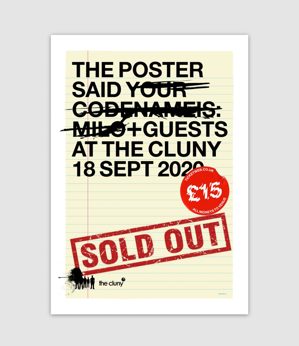 YCNIMband's tweet photo. ERMAHGERD. Sold Out. Can't wait for this! The band must be buzzing just as much as we are. I love
@thecluny
and CANNOT wait for this, it will be such an EPIC EPIC night. #yourcodenameismilo https://t.co/B5oRDdstFM