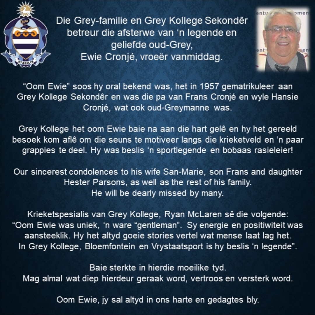 GreyKollege's tweet photo. Rus in vrede, oom Ewie. https://t.co/J2ogdLj6rf