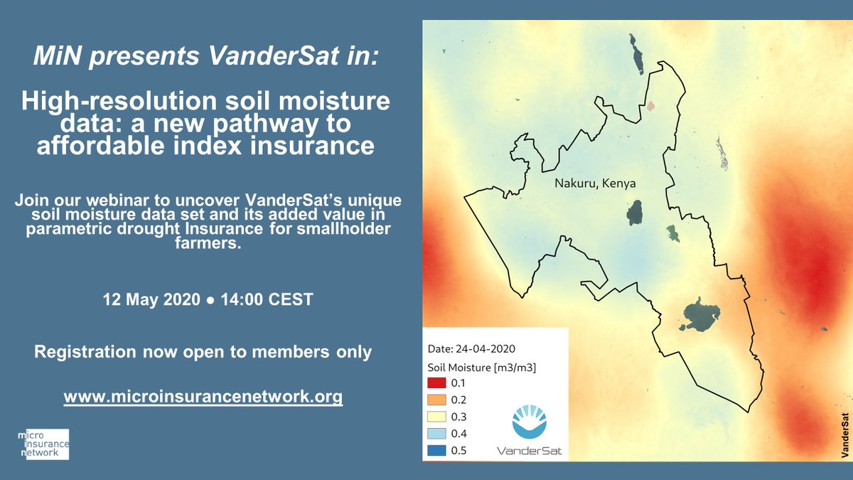 NetworkFlash's tweet photo. .@VanderSatNL enables the development of scalable #indexinsurance products. Join our member-exclusive webinar TOMORROW to discover their unique soil moisture dataset & its added value in #parametric #droughtinsurance for #smallholderfarmers Register now: https://t.co/jWPEIMcq6v https://t.co/OWire9YYqj