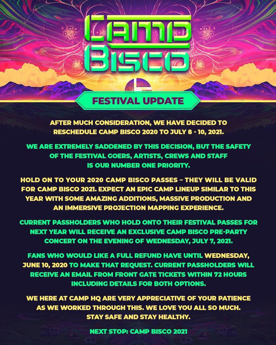 Camp Bisco 2020 has been canceled