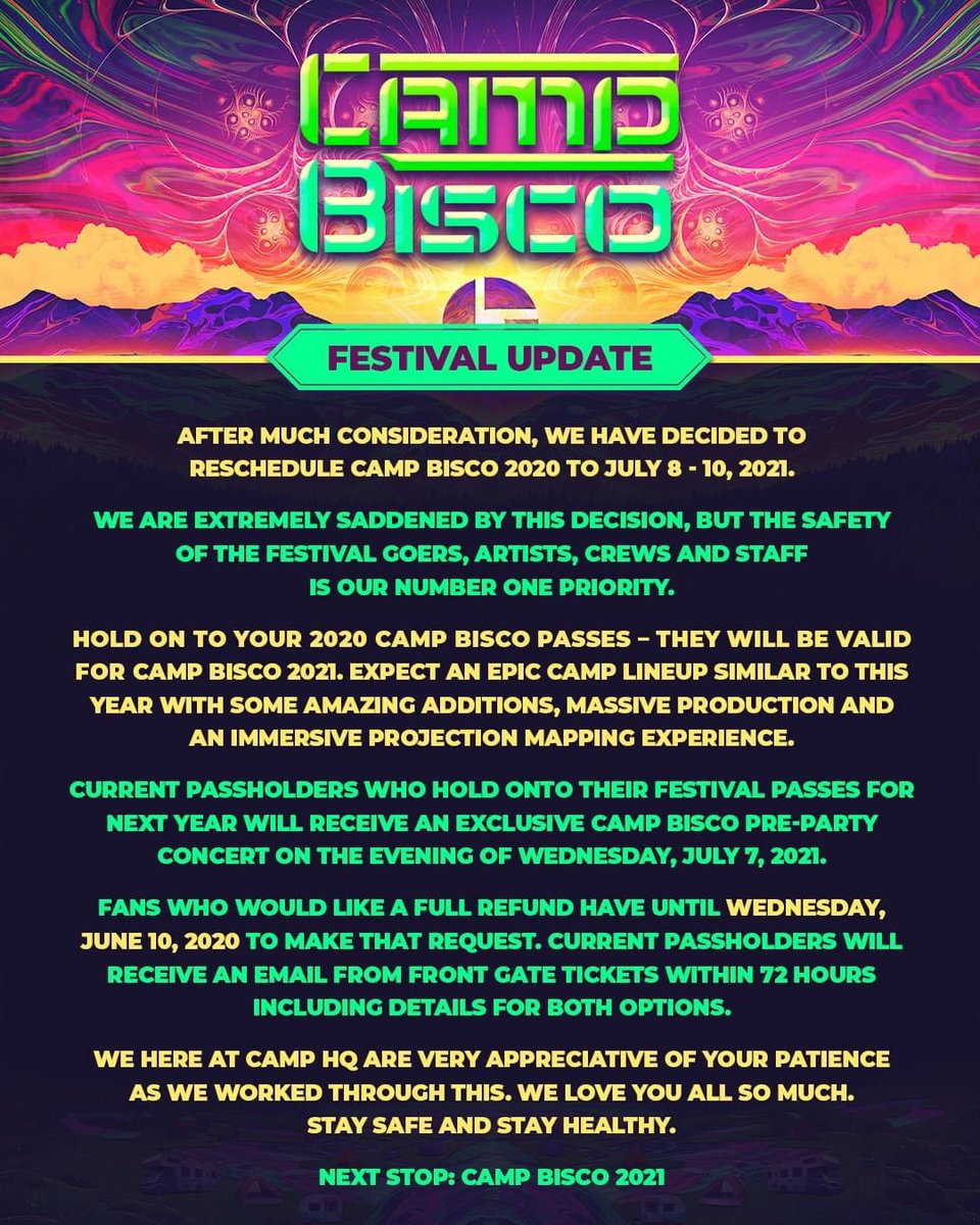 Camp Bisco 2020 has been canceled