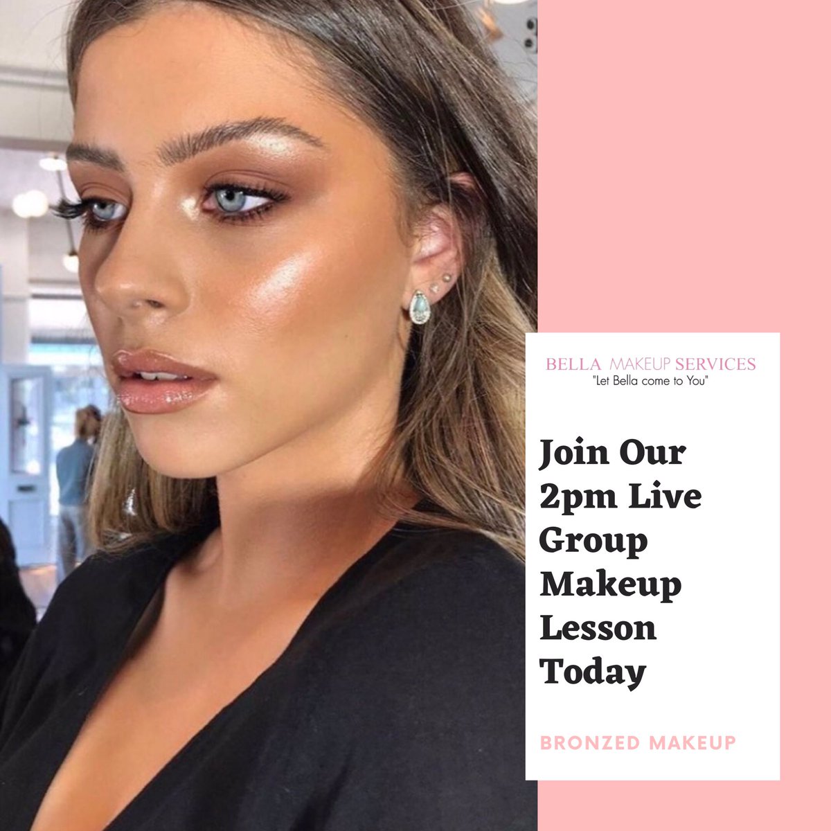 BellaMakeupS_'s tweet photo. Bronze Your Skin Up With This Lesson ⠀
⠀⠀
Book Now 💕✨💻💕✨📲
A Live Group Online Makeup  Lesson⠀ (Learn How To Create This Look On Yourself Today)

2pm - Bronzed Makeup ⬅️⬅️⬅️⬅️ (Featured Lesson) 

Contact Us Directly To Reserve Your Spot On Our Live Zoom ✨ https://t.co/xnKl9ro1ZB