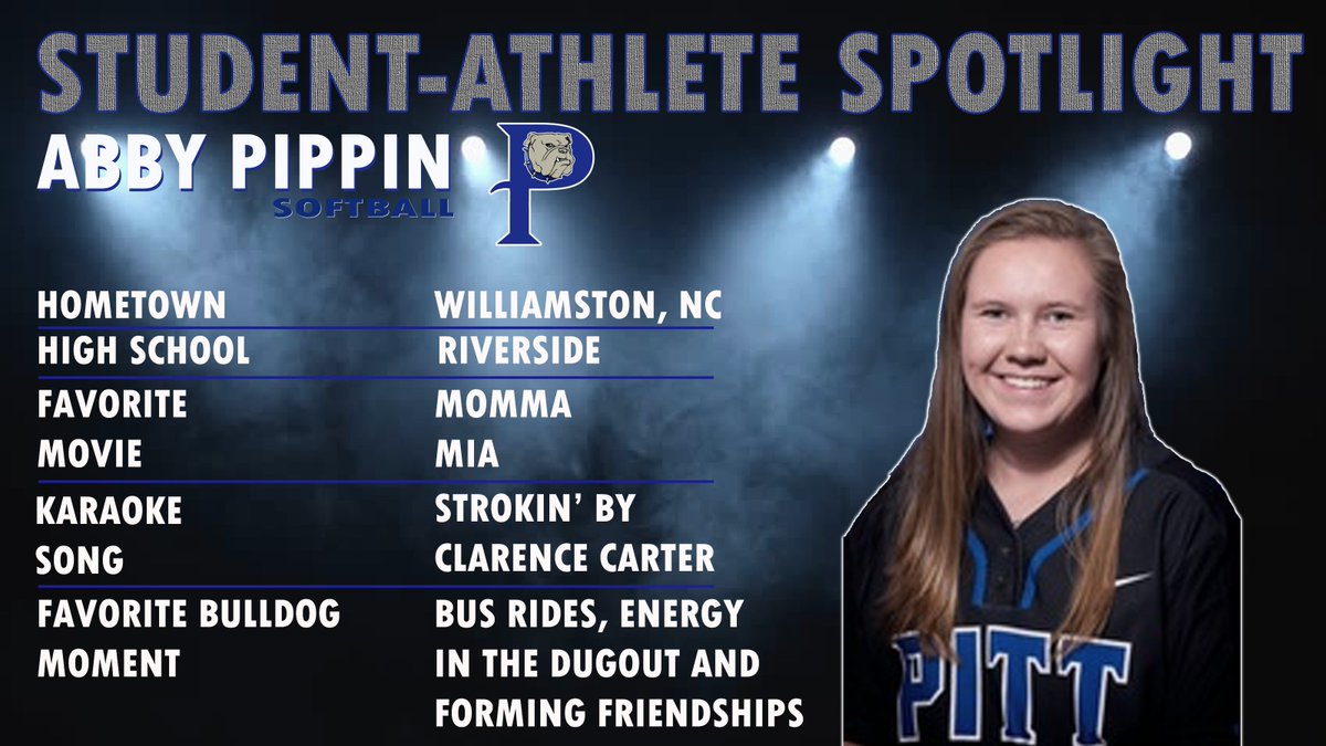 pittccathletics's tweet photo. Student-Athlete Spotlight: Abby Pippin

Check out Abby's responses to our interview questions by following the link below!
https://t.co/dYZYSwLqvj
@PittCCSoftball https://t.co/UrYDtWo1ZL