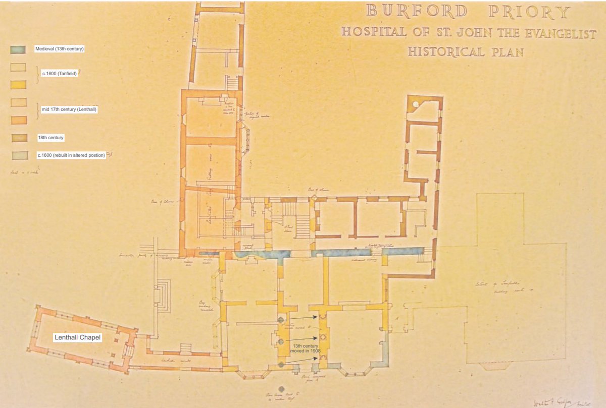 Burford Priory was a hospital and Augustinian house that grossed £16 (lol) in 1534/5. The 13thc arcade in the house I can find no pictures of. It's currently inhabited by Elisabeth Murdoch and her ex who got Time Team to dig it up 2008 presumably rather than pay for it themselves