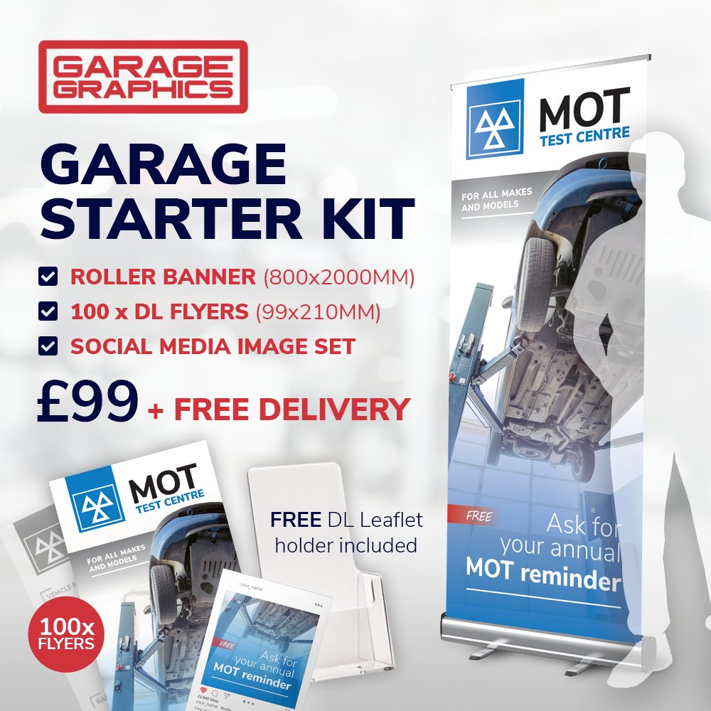 NEW starter kit version of our popular MOT marketing pack for just £99 (including UK delivery). Includes essentials needed to promote your MOT service to new and existing customers:- onsite and online. Order via ebay ebay.co.uk/itm/2240069935… #garagemarketing